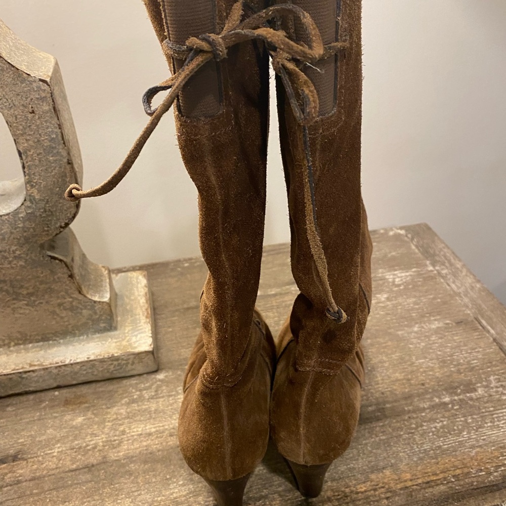 Tall suede Camel colored boots. Women size 6.5